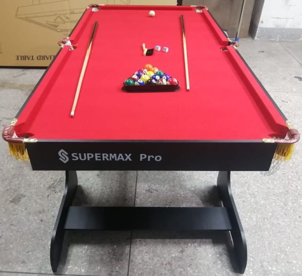 2in1 6ft foldable snooker board with table tennis board ( red felt ) - Image 2