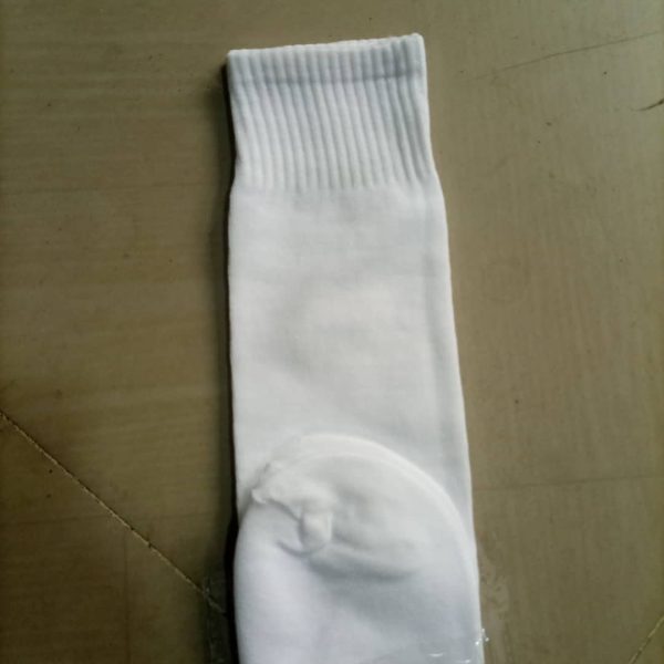 White Knee High Sport Long Unisex, Football , Hose Socks