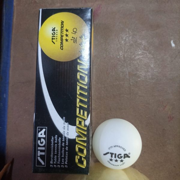 a pack of stiga tennis ball. 3pcs