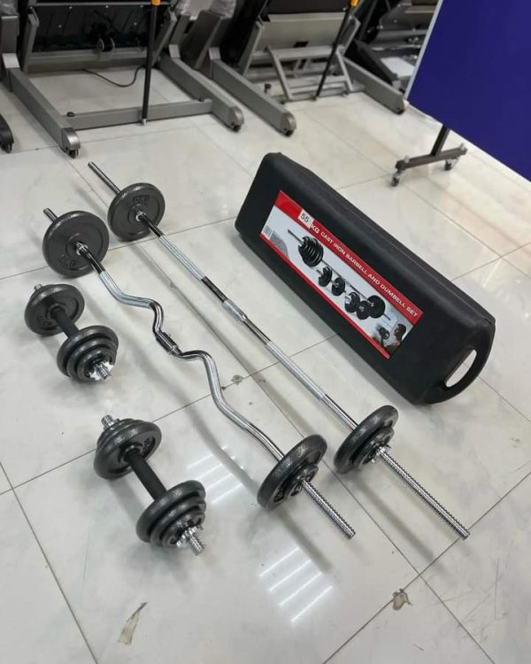 50kg dumbbell with barbel and zig zag rod - Image 2