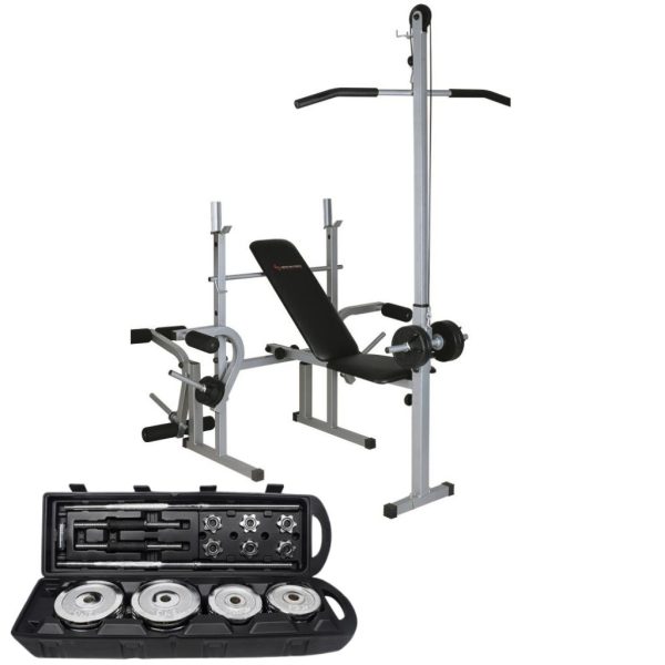 Weight Bench With Lat Pulldown And 50KG Dumbbell